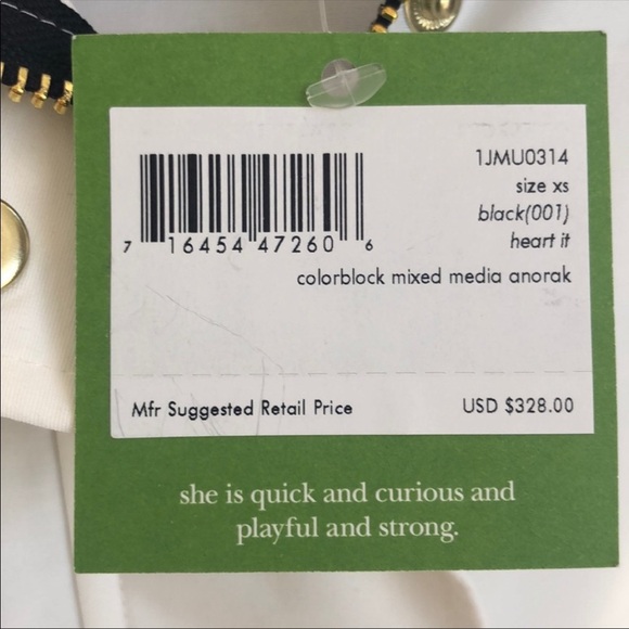 Like new!! Kate Spade Colorblock Mixed Media Anorak Jacket - Picture 6 of 8